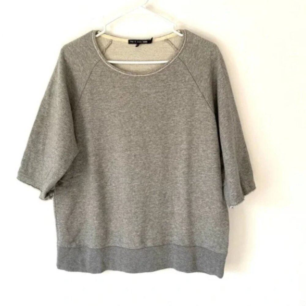 Rag & Bone Gray New York City Cut off Short Sleeve Sweatshirt medium